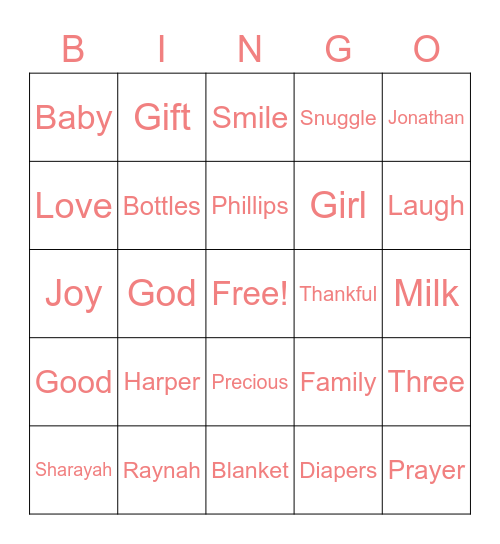 Harper! Bingo Card