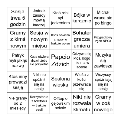 Erpegowe bingo 2022 Bingo Card