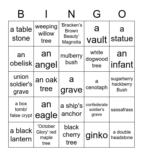 Bingo Scavenger Hunt Bingo Card