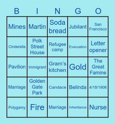 Fragile Things Bingo Card