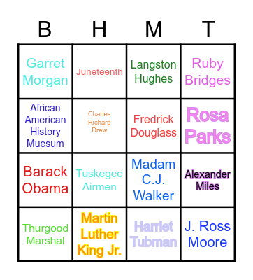 Black History Month Bingo/Trivia Bingo Card