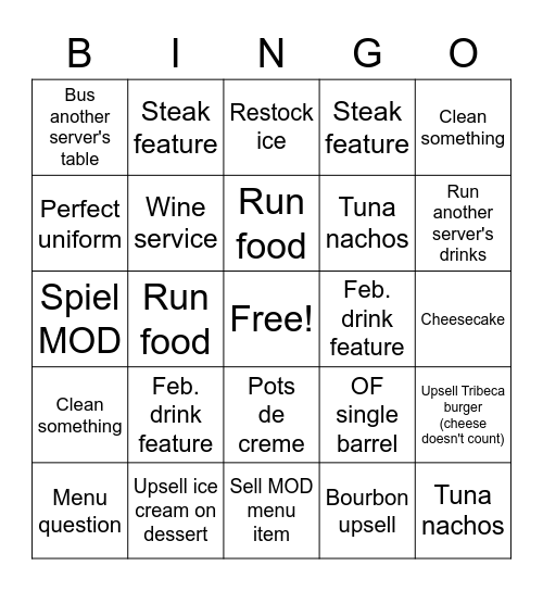 SERVER BINGO Card