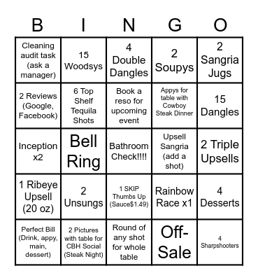 Saturday Bingo!!! Bingo Card