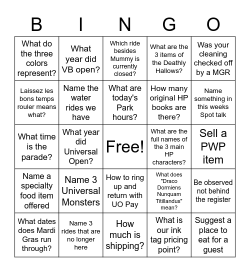 Knowledge Is Universal Bingo Card