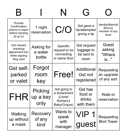 FD BINGO Card