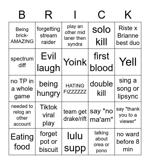 Shen's bingo Card