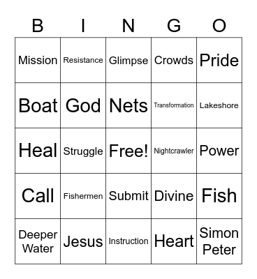 Luke 5 Bingo Card