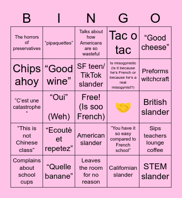 Arnaud F. Bingo Card