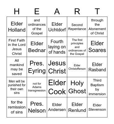 Boys Activity Days February Bingo Card