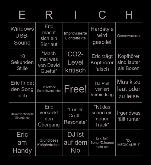 DJ MEDICAAAL!!! Bingo Card