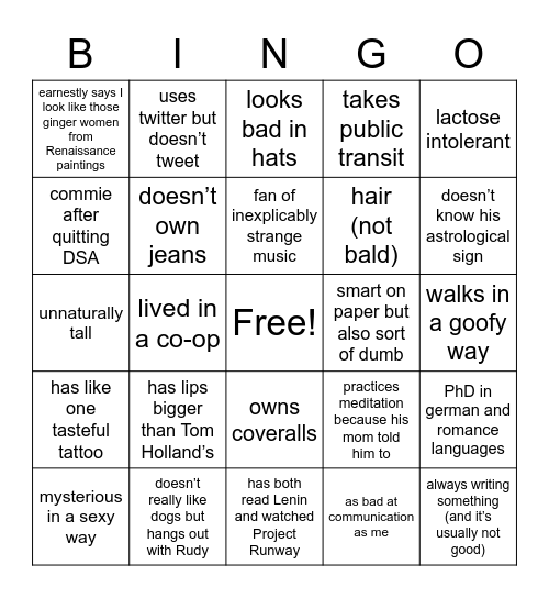would maggie have a crush? Bingo Card
