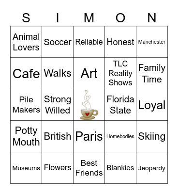 Kristin's Bridal Shower Tea Bingo Card