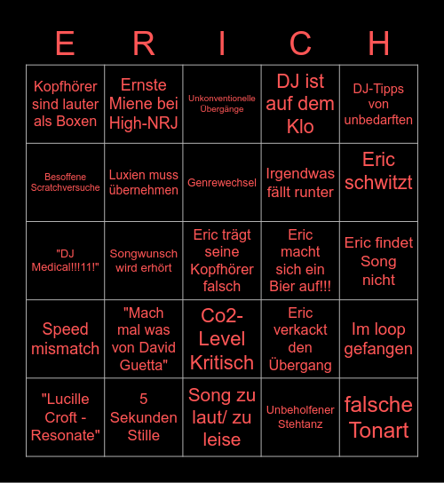 DJ MEDICAAAL!!!11!1 Bingo Card