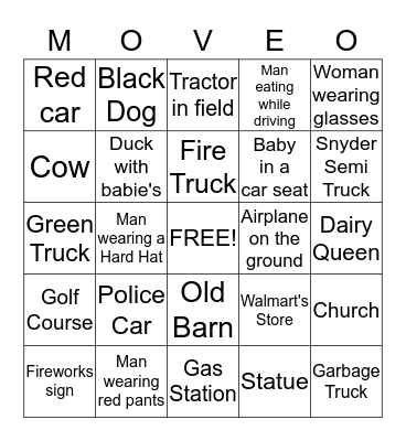 Florida Bond Bingo Card