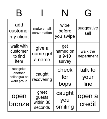 CX Bingo Card