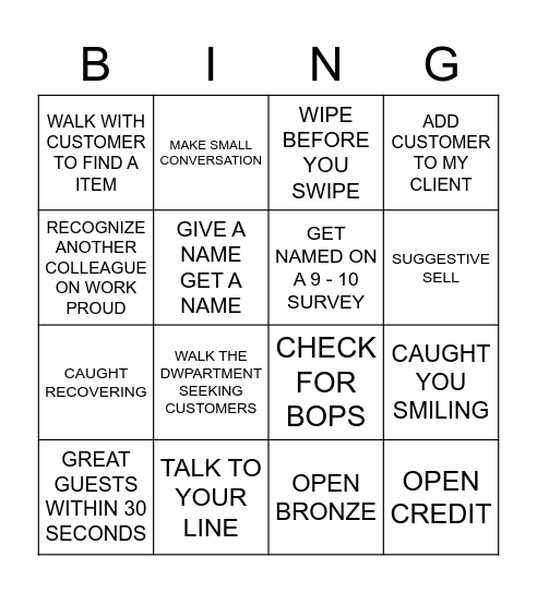 CX BINGO Card