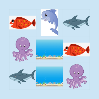 Sea animals Bingo Card
