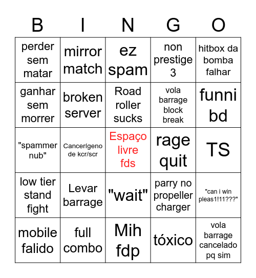 bingo de aeroshit Bingo Card