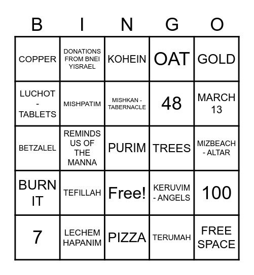 DOR L'DOR FINALE BINGO Card