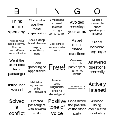 Bingo at work! Bingo Card