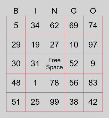 MAG GAMES Bingo Card