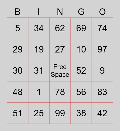 MAG GAMES Bingo Card