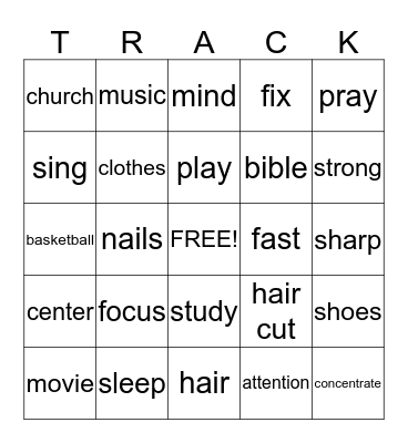 Stay on Track 1 Bingo Card