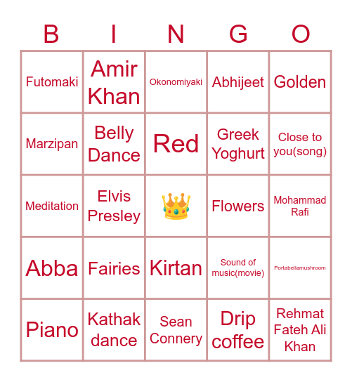 Glorious 60 Bingo Card