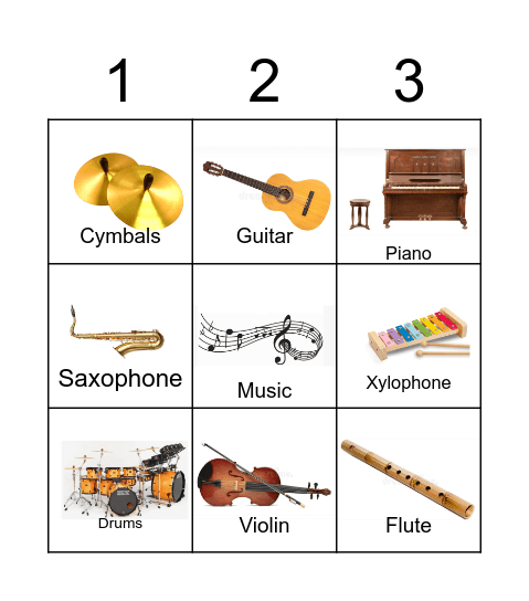 Musical Instruments Bingo Card