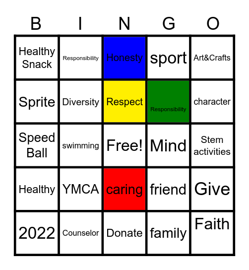 Y- Bingo Card