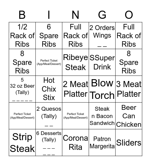 BONE DADDY'S BINGO Card