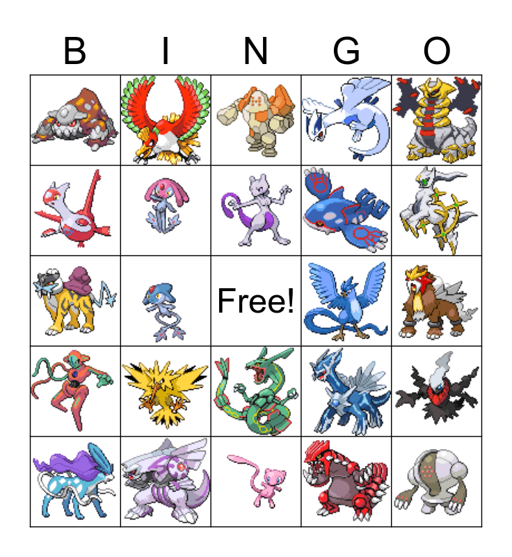 Legendary Encounters Bingo Card