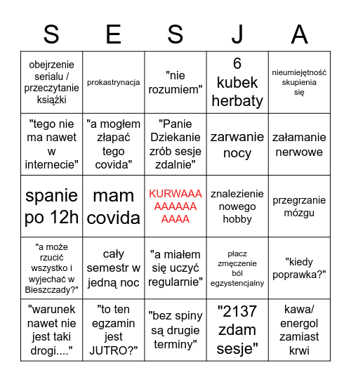 SESJA Bingo Card