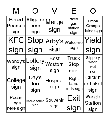 Florida Bond 5 Bingo Card