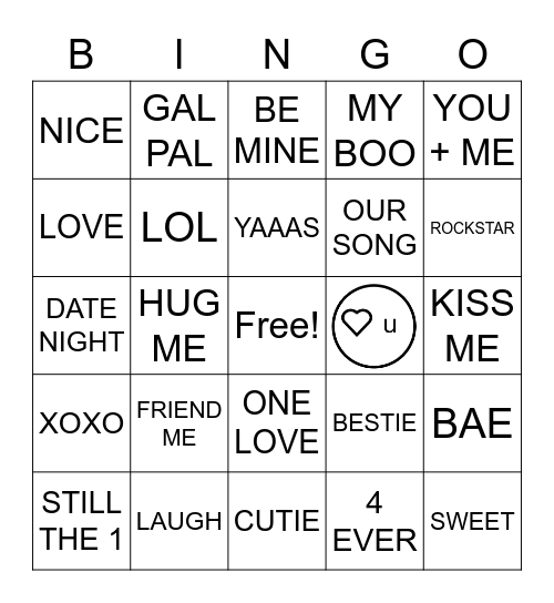 HEART2HEART CONVERSATION CANDY Bingo Card