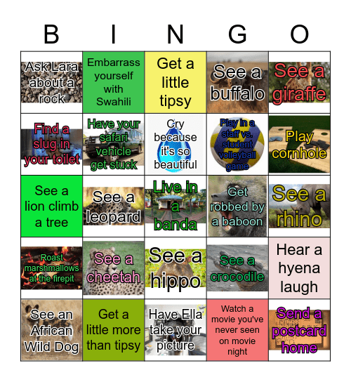 SFS Tanzania Bingo Card