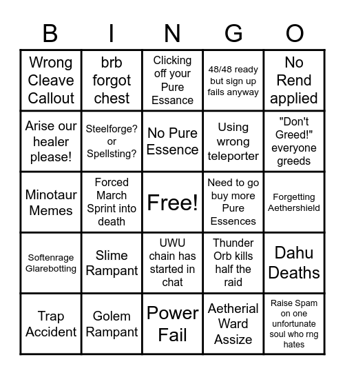 DRS Bingo Card