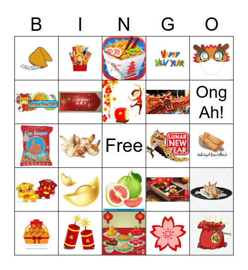 Chinese New Year Bingo Card