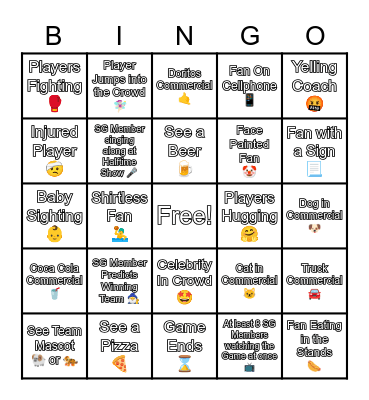 I Don't Understand Football 2022 Bingo Card