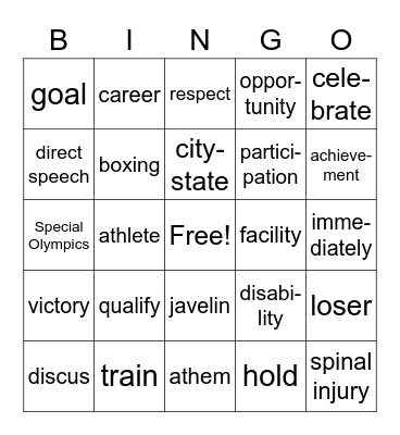 5a L 25-27 Bingo Card