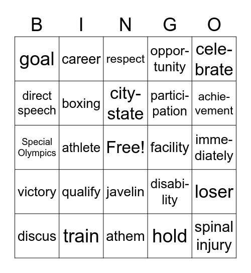 5a L 25-27 Bingo Card