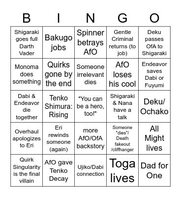 FINAL ARC Bingo Card