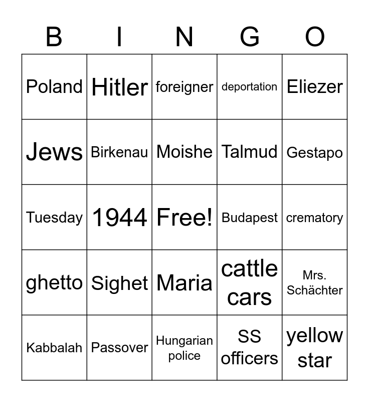 night-chapter-1-and-2-bingo-card