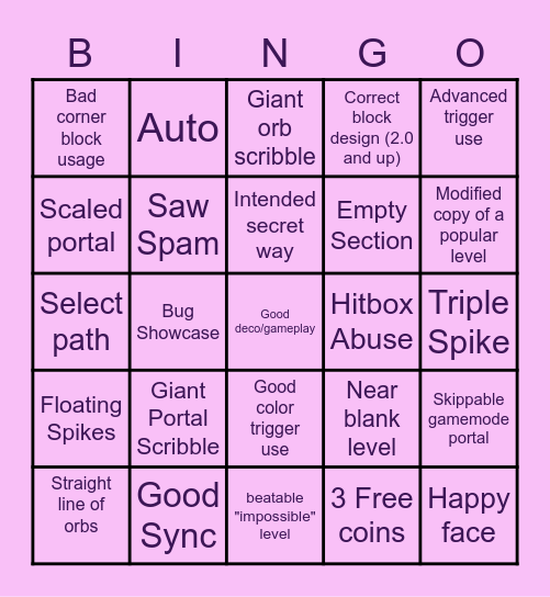 Recent Tab Bingo Card
