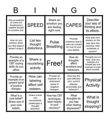CBT Bingo Card