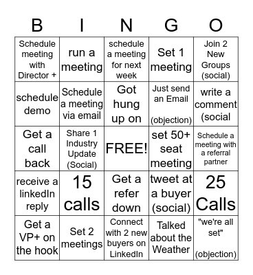 SALES BINGO Card