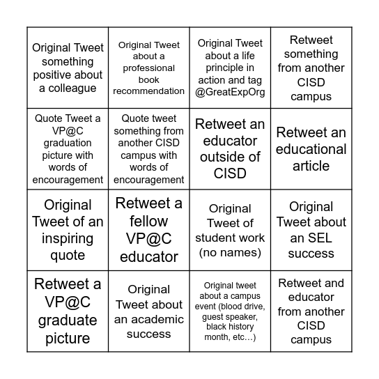 Twitter Bingo Card