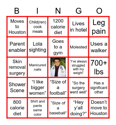 My 600 lb Life Bingo Card