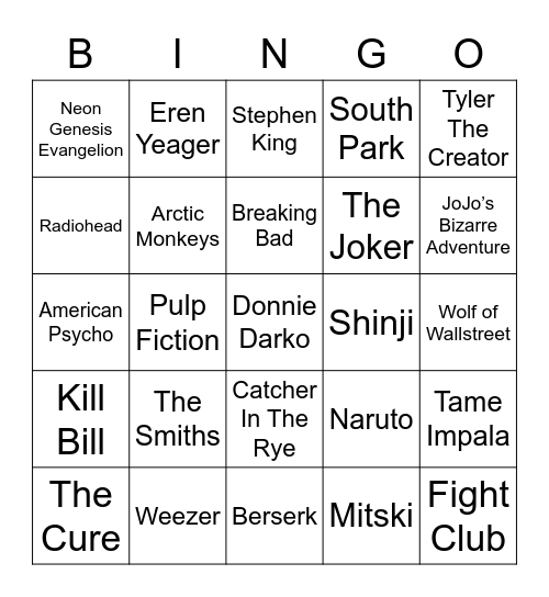 Manipulator General Bingo Card