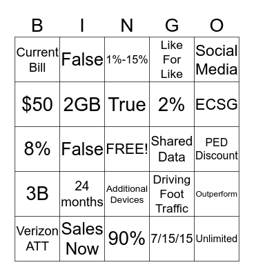 New Promo Bingo Card